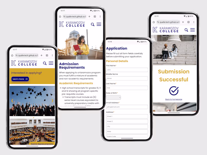 Mock Website for Short Film