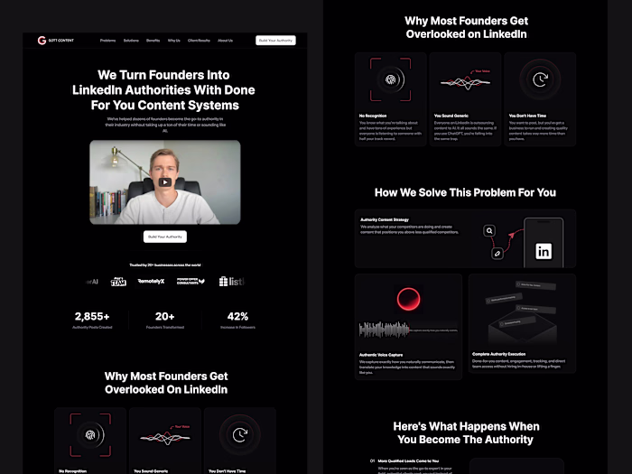 Landing Page Design for Gott Content