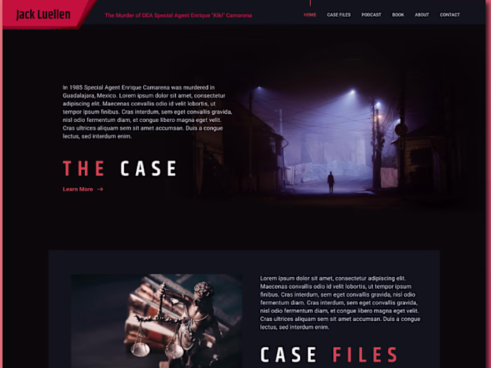 Website Design for Crime Case Author and Podcaster