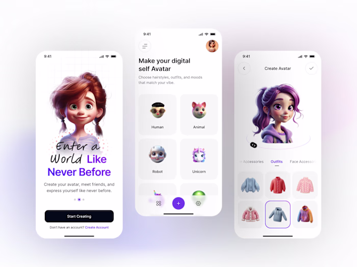 Digital Avatar Making App Design