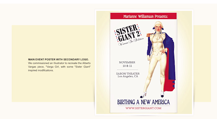 EVENT BRANDING - MARIANNE WILLIAMSON - SISTER GIANT 