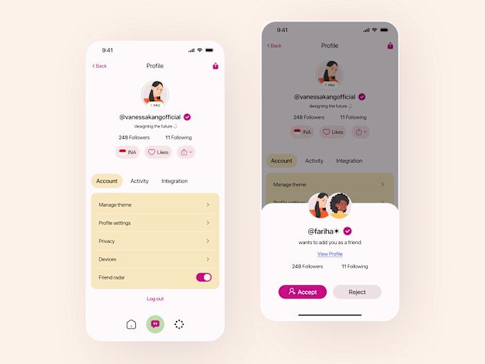 Profile & Connection Screen