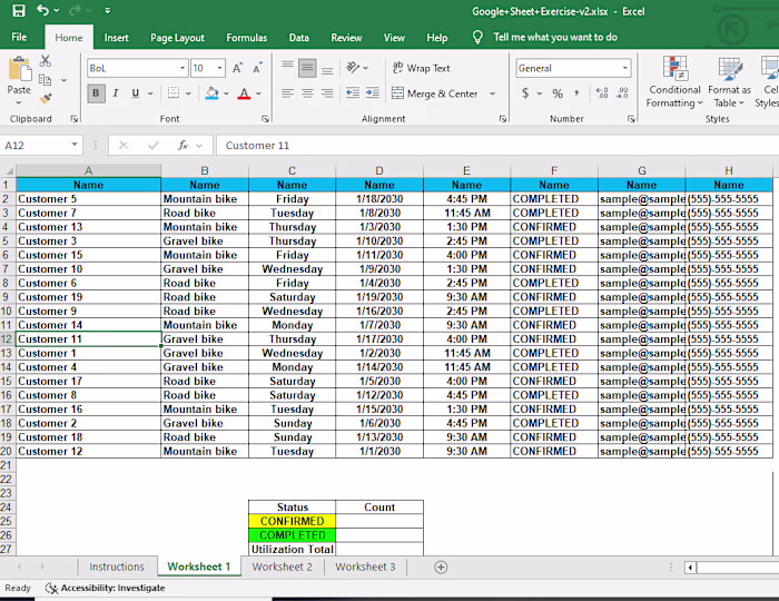 Working on client data