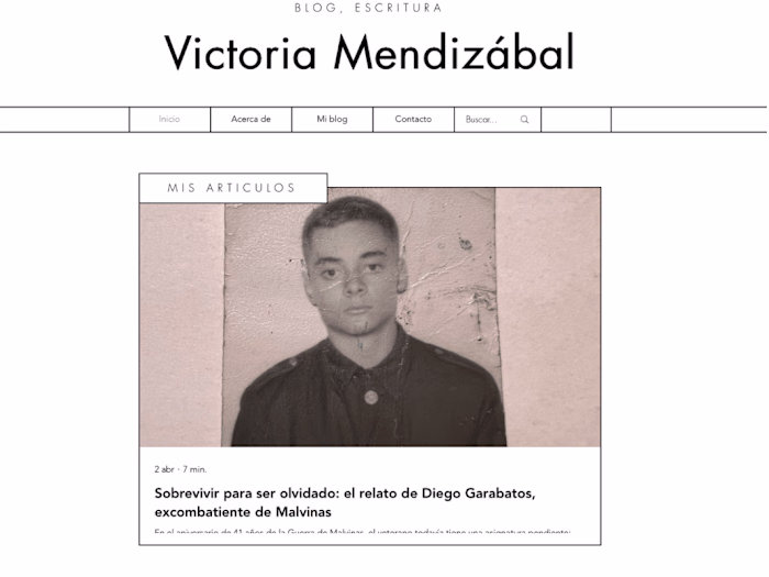 Web design for Victoria Mendizabal