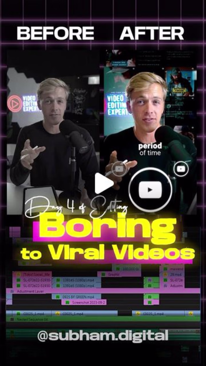 Editing BORING to VIRAL videos.