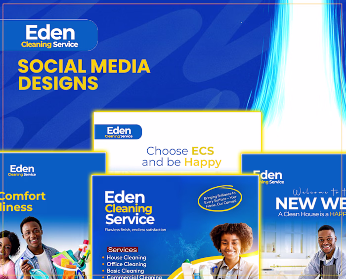 Eden Cleaning Service Social Media Designs