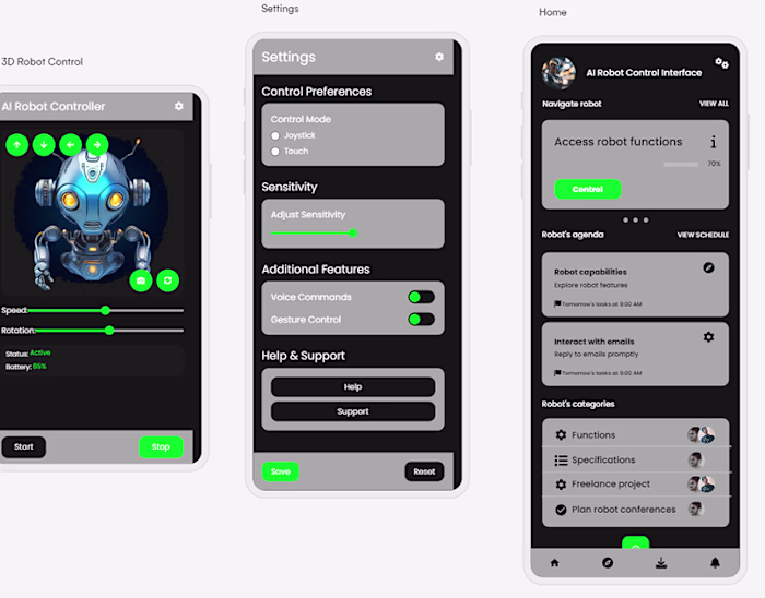 AI mobile controller UI (1) | Images :: Behance