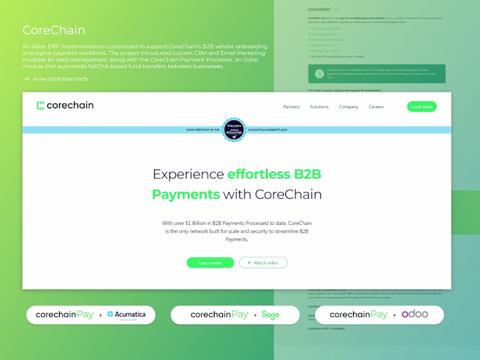 CorechainPay: Odoo ERP & B2B Payment Integration