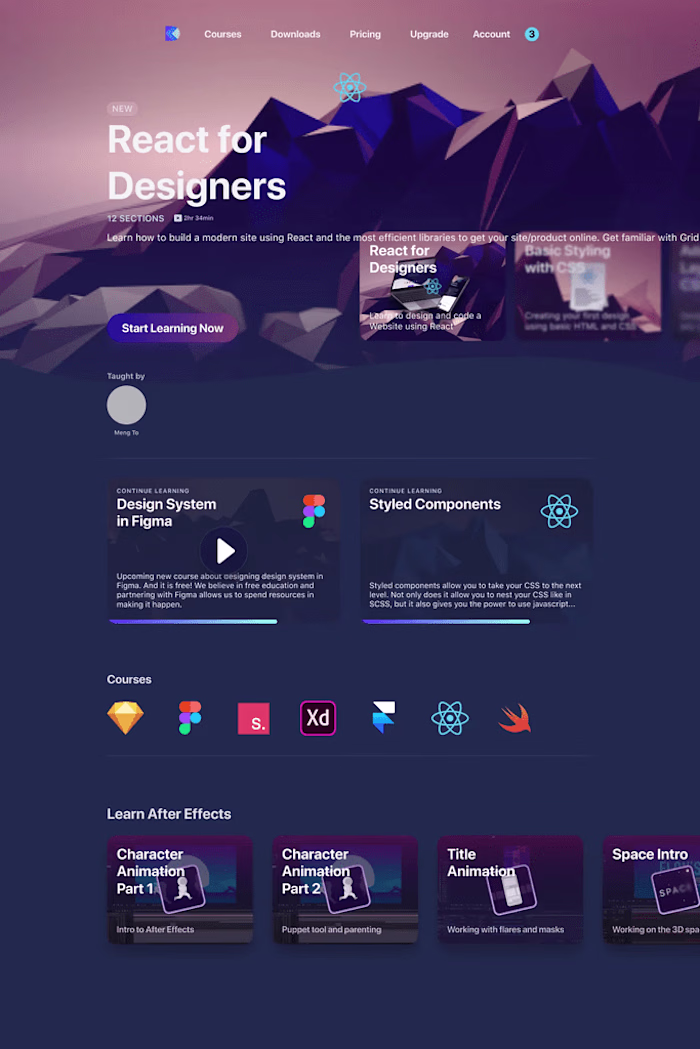 Design+Code Landing Pages