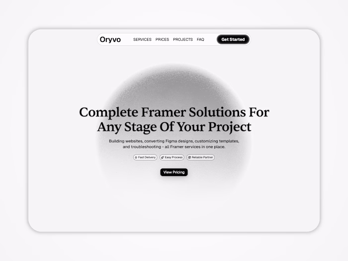 Hero section for my personal Framer website!