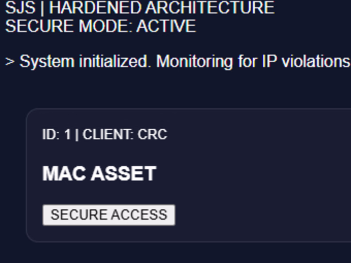SJS | Zero-Trust Asset Vault