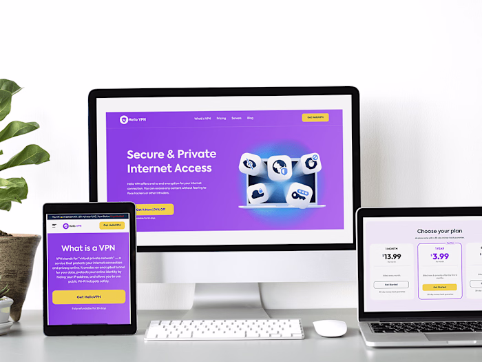Hello VPN Website| Figma to WordPress