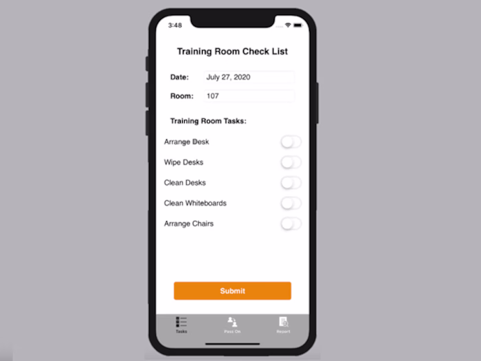 Internal Training Room Checklist App