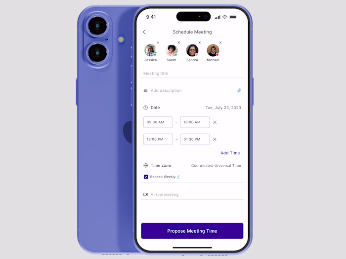 Calenza: Meeting Scheduling Feature