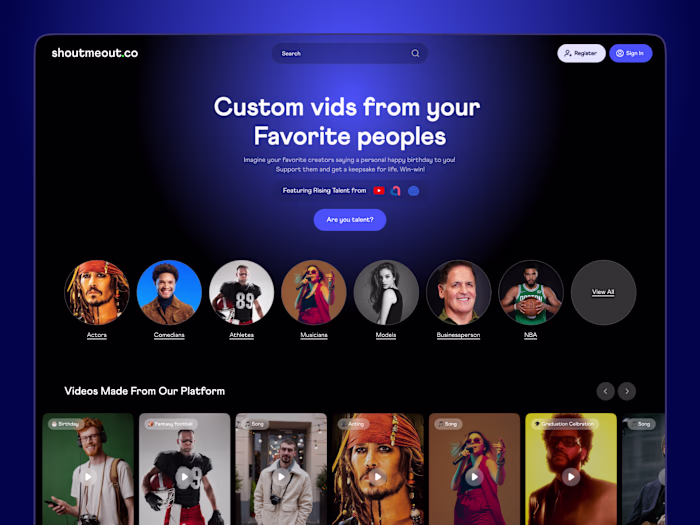Shoutmeout | Content Creator Video marketplace