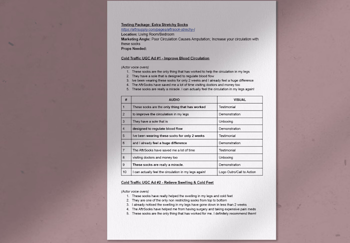 Direct Response UGC Ad Scripts 