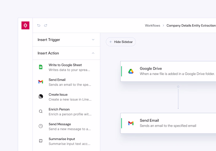AI workflow builder design