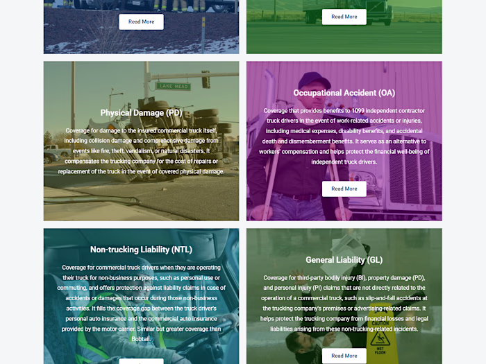 Commercial Trucking Insurance Website SEO