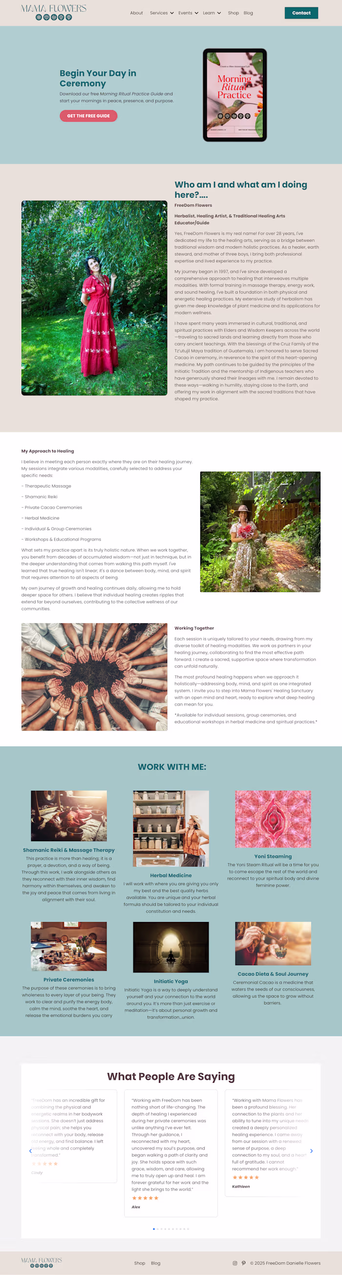 Mama Flowers (Healing Arts) – Website, Courses & Funnels