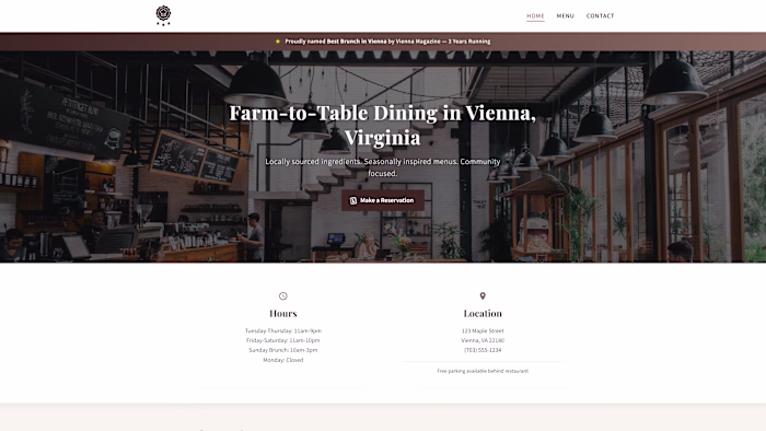 Maple Street Bistro Website Redesign