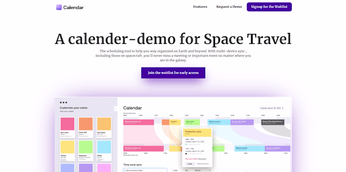 Space Calendar - Webflow