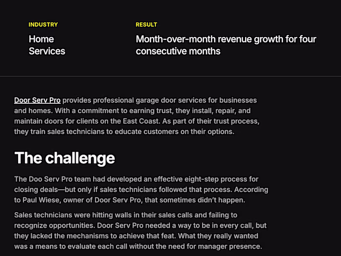 Door Serv Pro - Rilla Case Study