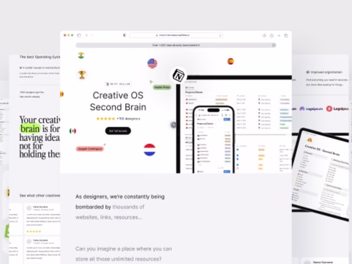 Creative OS Second Brain Landing page