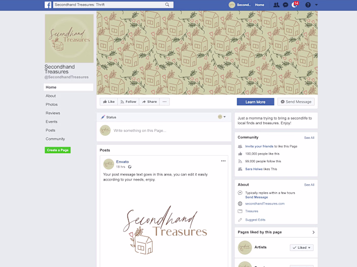 Secondhand Treasures Logo and Pattern