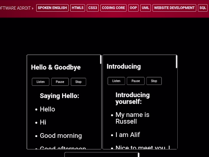 Documentation Website for E-Learning 