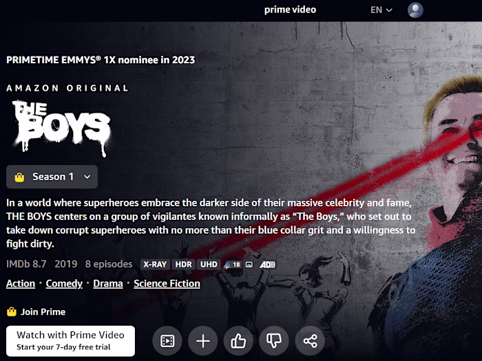 Amazon Prime TV Shows (The Boys)
