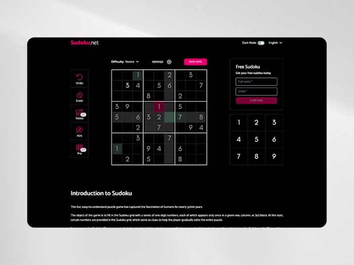 Sudoku: 200k+ monthly visitors