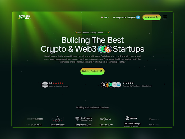 My Web3 Start-up Website Design and Development