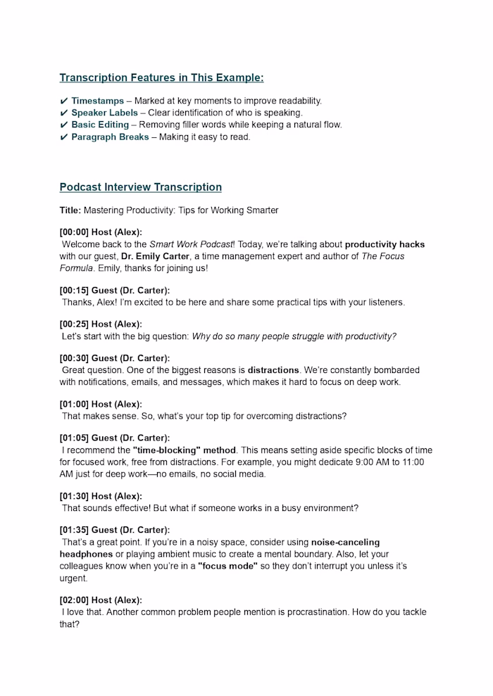 Podcast Interview Transcription