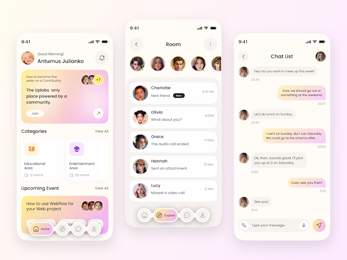 Here is my Minimal & Pastel Chat App Design Redesign Feel fr...