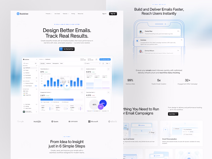 Email Builder Landing Page