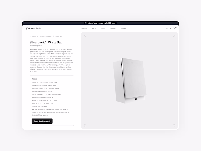 Ecommerce for System Audio