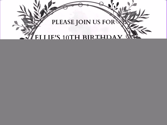 A child's birthday party invitation