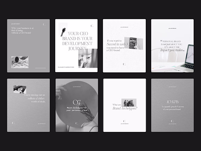 Minimal Instagram Carousels & Slides Templates for Classyx PR