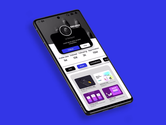 Behance profile redesign