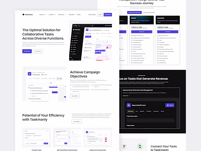 Taskmanly UI Kit - Task Management Landing Page V2