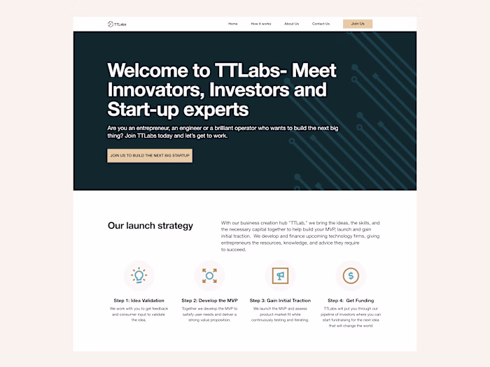 TTlabs {Landing Page Design)