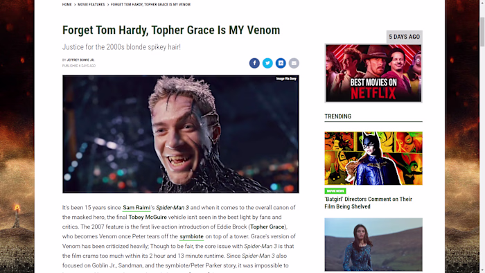 When Topher Grace's Venom is