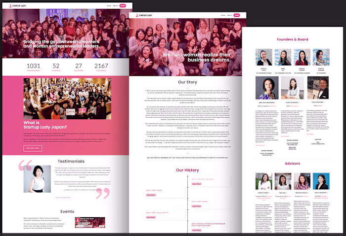 Responsive Squarespace Website for Women Entrepreneur Community