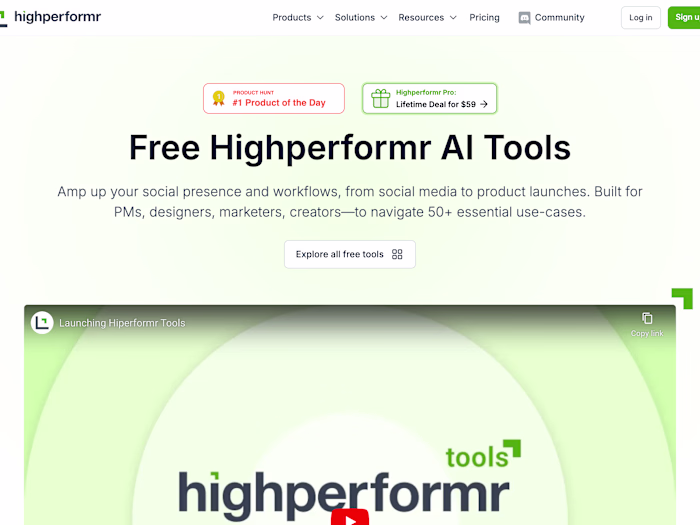 Free AI Tools | Highperformr