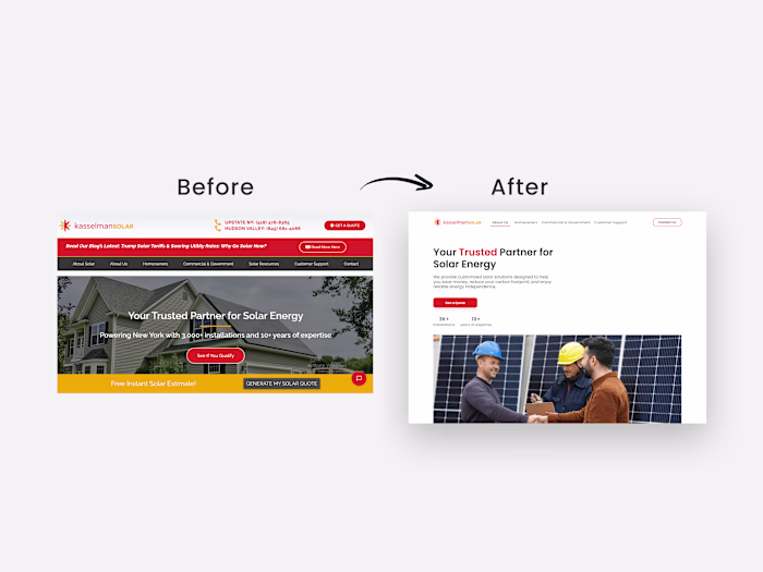 Hero Redesign for Kasselman Solar