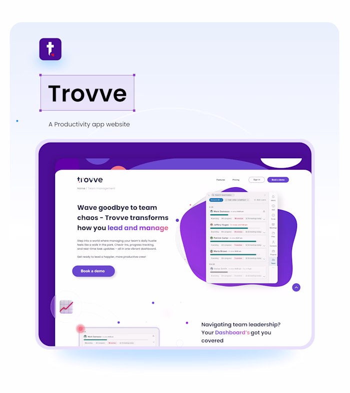 Streamlined Website Design for Trovve