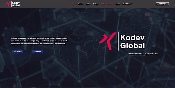 Kodev Global - Website Created Using WordPress & Elementor