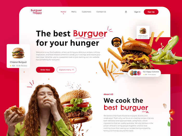 Landing Page Design Delivery Food