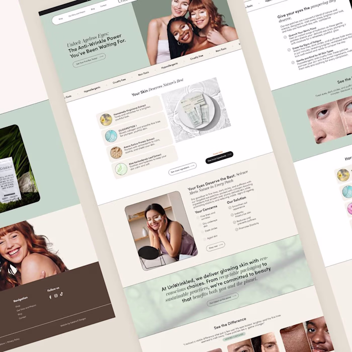 Website design and development to Shopify for upcoming skinc...