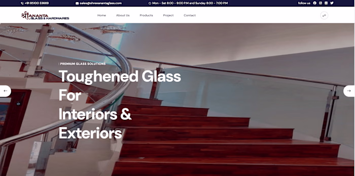 Responsive Business Website for Shree ananta glasses